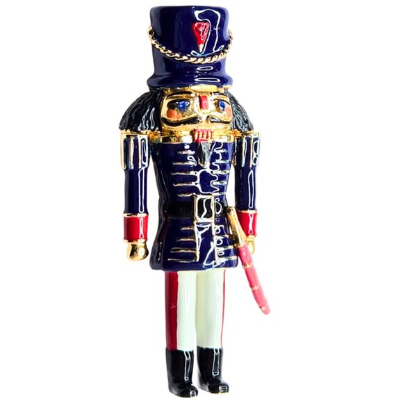 Vintage LS Louis Stern Enamel Nutcracker Brooch Pin - Picture 1 of 5